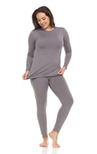 Load image into Gallery viewer, Thermajane Long Johns Thermal Underwear for Women Fleece Lined Base Layer Pajama Set Cold Weather (X-Large, Grey)
