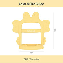 Load image into Gallery viewer, PETINUBE Anti-Dropping Silicone Baby Wrist Teether Soothing Pacifier for Infants 3+ Months Babies, Pack of 1, Made in Korea (Crab-Elfin Yellow)
