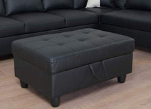 Load image into Gallery viewer, Lifestyle Furniture 3-Piece Black Contemporary Leather Living Room Right-Facing Sectional Sofa Set
