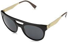 Load image into Gallery viewer, Versace Women's Brow Bar Sunglasses, Black/Grey, One Size
