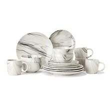 Load image into Gallery viewer, American Atelier Piper Round Dinnerware Set – 16-Piece Stoneware Collection w/ 4 Dinner Salad Plates, 4 Bowls &amp; 4 Mugs – Unique Gift Idea for Any Special Occasion or Birthday, Gray
