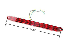 Load image into Gallery viewer, iJDMTOY 15-Inch Truck Trailer Tailgate Red LED ID Light Bar Compatible With Chevrolet Dodge Ford GMC Nissan Toyota etc, Functions as Tail Light, Brake Lamp &amp; Turn Signal Lights, Dark Red Lens
