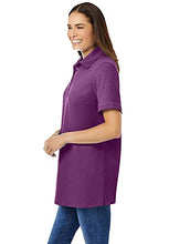 Load image into Gallery viewer, Woman Within Women's Plus Size Perfect Short-Sleeve Polo Shirt - 3X, Medium Heather Grey Gray
