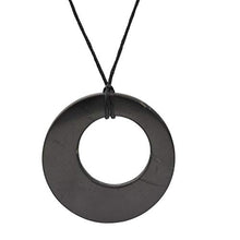 Load image into Gallery viewer, Heka Naturals Shungite Pendant Necklace, Double Circle EMF Protection Pendant | Shungite Jewelry is Trendy and Used for Chakra and Energy Balancing | Double Circle
