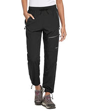 Load image into Gallery viewer, BALEAF Women's Hiking Cargo Pants Outdoor Lightweight Capris Water Resistant UPF 50 Zipper Pockets Black Size M

