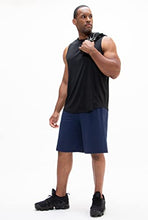 Load image into Gallery viewer, DEVOPS Men's 2-Pack Loose-Fit 10" Workout Gym Shorts with Pockets (Large, Navy/Steel)

