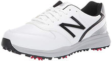 Load image into Gallery viewer, New Balance Men's Sweeper Waterproof Spiked Comfort Golf Shoe, White/Black, 13 4E 4E US
