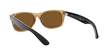 Load image into Gallery viewer, Ray-Ban unisex adult Rb2132 New Wayfarer Polarized Sunglasses, Gold Frame/Brown B-15XLT Lens, 55 mm US
