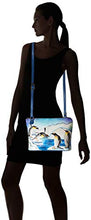 Load image into Gallery viewer, Anna by Anuschka Women's Genuine Leather Cross Body Travel Organizer with External Pocket | Hand Painted Original Artwork| Arctic Emperors, One Size
