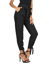 Load image into Gallery viewer, Women Tartan Pants High Waist Wide Leg Elastic Bootcut Pants Pockets Plaid L
