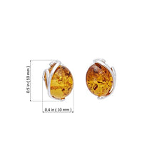 Load image into Gallery viewer, Sterling Silver and Baltic Honey Amber Stud Earrings"Monique"
