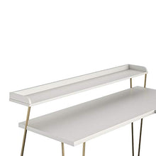 Load image into Gallery viewer, Ameriwood Home Haven L Riser, White/Gold Desk
