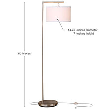 Load image into Gallery viewer, Brightech Montage Modern - Floor Lamp for Living Room Lighting - Bedroom &amp; Nursery Standing Accent Lamp - Mid Century, 5' Tall Pole Light Overhangs Reading - with LED Bulb - Satin Nickel

