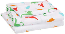 Load image into Gallery viewer, AmazonBasics Easy Care Super Soft Microfiber Kid's Bed-in-a-Bag Bedding Set - Twin, Multi-Color Dinosaurs
