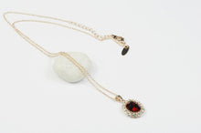 Load image into Gallery viewer, Oval Shaped Swarovski Elements Crystal Pendant Necklace Fashion Jewelry for Women (Ruby Red)

