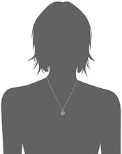 Load image into Gallery viewer, Amazon Collection Sterling Silver Created Emerald Flower Pendant Necklace, 18"
