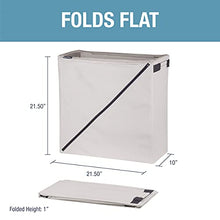 Load image into Gallery viewer, CleverMade Laundry Hamper Collapsible Sorter Basket - Freestanding Foldable Tall Clothes Storage Bin with Premium Handles for Kids Room, Nursery, Bathroom, Bedroom, and Closet; Cream
