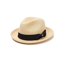 Load image into Gallery viewer, Pineapple&amp;Star Genoa Fedora Bucket Sun Straw Beach Hat Fine Braid UPF50+ Unisex (Small, Beige_BowBK)
