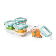 Load image into Gallery viewer, OXO Tot Glass Baby Blocks Food Storage Containers, Teal, 4 oz
