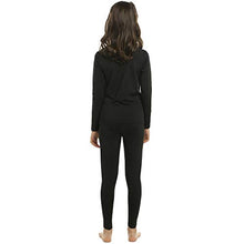 Load image into Gallery viewer, ViCherub Girl’s Thermal Underwear Set Kids Long Johns Fleece Lined Base Layer Top &amp; Bottom Thermals for Girl Black Large
