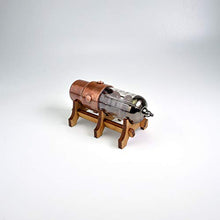 Load image into Gallery viewer, Handmade 32GB Orange Pentode Radio Tube USB 3.1 Flash Drive with Wood Stand. Steampunk/Industrial Style
