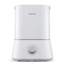 Load image into Gallery viewer, Homech Quiet Ultrasonic Humidifier,Cool Mist Humidifiers for Bedroom Home Baby (4L/1.06 Gallon) 12-60 Hours,Easy to Clean, 360° Nozzle,Waterless Tank Removal Auto Shut-Off (White)

