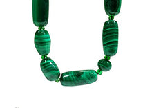 Load image into Gallery viewer, Malachite Necklace - Graduated barrel bead necklace - Antique
