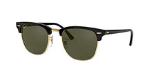 Load image into Gallery viewer, Ray-Ban Unisex-Adult RB 3016 Clubmaster Sunglasses, Black On Gold/Green, 49 mm
