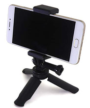 Load image into Gallery viewer, Phone Tripod Stand, Mini, Portable, Universal &amp; Heavy Duty, Adjustable Mount, Steady with Protective Padding Under its Legs, for Android, iPhone, DSLRs and GoPro.

