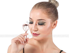 Load image into Gallery viewer, EMILYSTORES Professional Makeup Tool For Eyelashes With 2 Replacement Silicone Refill Pads Pinch Pain FREE Metal Eyelash Curler 1PC, Golden Color
