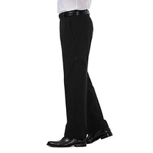 Load image into Gallery viewer, Haggar Men's Cool 18 PRO Classic Fit Flat Front Expandable Waist Pant, black, 42Wx32L
