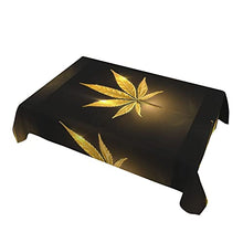 Load image into Gallery viewer, Golden Cannabis Print Rectangle Tablecloth - 54"X72" Inch - Stain &amp; Waterproof &amp; Wrinkle Resistant Washable Polyester Tablecloth, for Buffet Parties, Wedding and Camping
