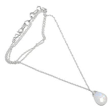 Load image into Gallery viewer, Silver Palace 925 Sterling Silver Natural Rainbow Moonstone Necklace with Chain for Womens and Girls
