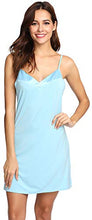 Load image into Gallery viewer, WiWi Women's Bamboo Nightgowns Sexy Camisole Sleepwear V Neck Nightshirt Plus Size Chemise Full Slip for Under Dress S-4X, Pale Blue, Medium
