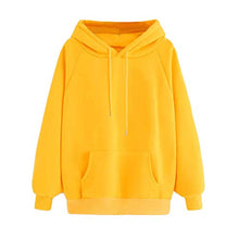 Load image into Gallery viewer, LUCAMORE Womens Girls Solid Long Sleeve Hoodie Yellow Hooded Sweatshirt Pullover Tops Blouse with Pocket
