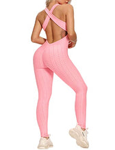 Load image into Gallery viewer, SEASUM Women Texture Bodysuit Sleevesless Sport One-Piece Backless Sexy Slimming Bodycon Rompers Jumpsuit XL
