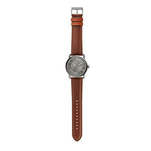 Load image into Gallery viewer, Fossil Men's Copeland Quartz Stainless Steel and Leather Three-Hand Watch, Color: Smoke, Brown (Model: FS5664)
