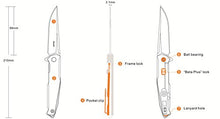 Load image into Gallery viewer, Ruike Tactical Pocket Knife with Clip Survival Folding Knife Tactical EDC Tool Frame Lock 14C28N Steel Camping Hunting Knives Small Utility Mini Military Army Police Knife Men Women Blet P108-SB

