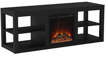 Load image into Gallery viewer, Ameriwood Home Parsons TV Stand with Fireplace, 65", Black
