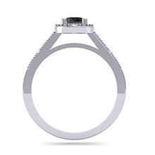Load image into Gallery viewer, Dazzlingrock Collection 0.60 Carat (ctw) 10K Round Cut Black &amp; White Diamond Ladies Bridal Engagement Halo Style Ring, White Gold, Size 6.5
