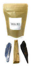 Load image into Gallery viewer, Smudge Muse Palo Santo, Raw Black Kyanite Fan &amp; Blue Kyanite Raise Your Vibration Kit
