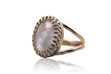 Load image into Gallery viewer, Moonstone Rings for Women by Anemone Jewelry - Adorable Oval Moonstone Ring with 14K Rose Gold-filled Band - Customizable - Gorgeous June Birthstone Ring Sizes 3-12.5 - Handmade by Artisans
