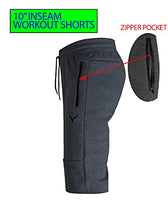 Load image into Gallery viewer, Screenshot SPORTS-A9050 Mens Fleece Athletic Zipper Pockets SweatShorts-H.Charcoal-Small
