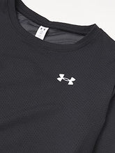 Load image into Gallery viewer, Under Armour Girls' HeatGear Armour Long Sleeve T-Shirt , Black (001)/White , Youth Medium
