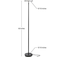 Load image into Gallery viewer, Brightech Sky LED Torchiere Super Bright Floor Lamp - Contemporary, High Lumen Light for Living Rooms &amp; Offices - Dimmable, Indoor Pole Uplight for Bedroom Reading - Black
