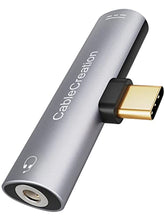 Load image into Gallery viewer, USB C to 3.5mm Headphone and Charger Adapter,CableCreation 2 in 1 Type-C to Hi-Res 3.5mm Audio with PD Fast Charge for iPad Mini, Pixel 2/3, Note10/9,Galaxy S22/S21/S20 etc
