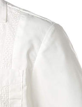 Load image into Gallery viewer, VATPAVE Mens Short Sleeve Button Down Cuban Guayabera Shirts Medium White
