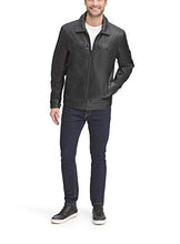 Load image into Gallery viewer, Dockers Men's James Faux Leather Jacket, Black w. Chest Zip, X-Large
