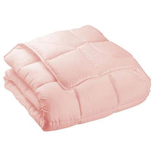 Load image into Gallery viewer, mDesign Twin All-Season Down Alternative Comforter - Quilted Duvet Insert or Stand-Alone Comforter - Plush Hypoallergenic Microfiber Fill, Box Stitched - Machine Washable - Light Pink
