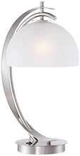 Load image into Gallery viewer, Calvin Modern Desk Table Lamp with USB Charging Port Brushed Steel Curved Frosted Glass Dome Shade for Bedroom Office - Possini Euro Design
